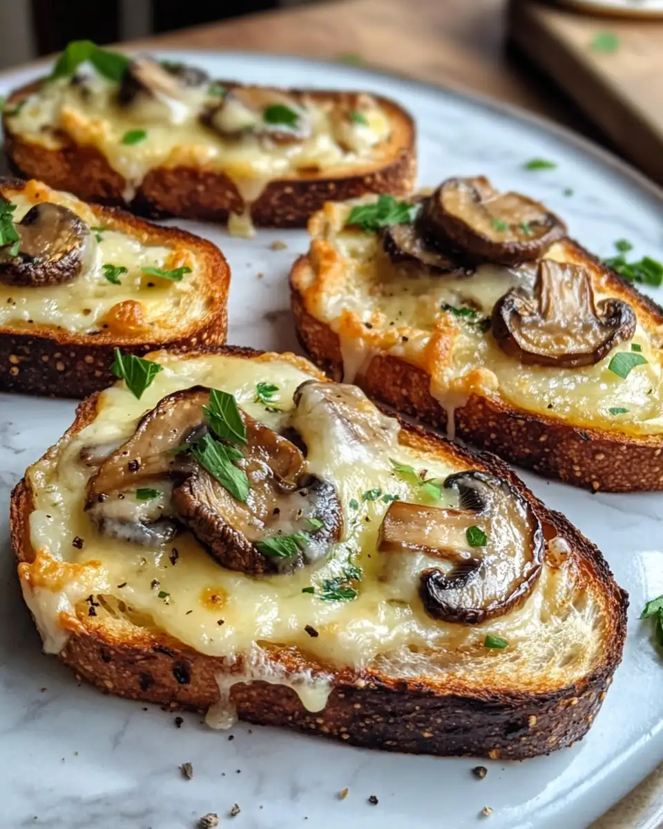 Final dish - Irresistible Cheesy Mushroom and Garlic Toasts You Need to Try