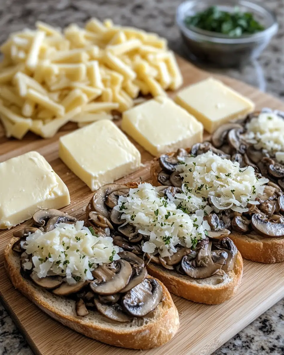 Ingredients for Irresistible Cheesy Mushroom and Garlic Toasts You Need to Try