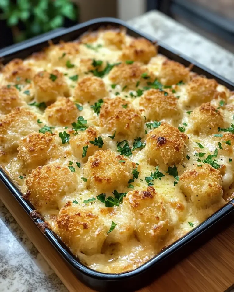 Crave-Worthy Chicken Alfredo Tater Tot Casserole Recipe - Featured Image