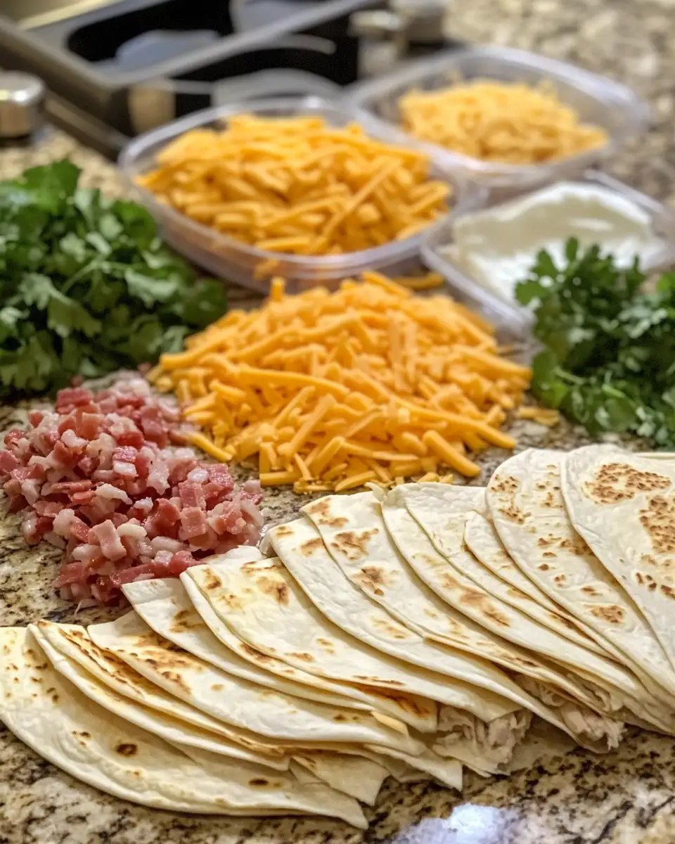 Ingredients for Ultimate Chicken Bacon Ranch Quesadillas You Need to Try Today