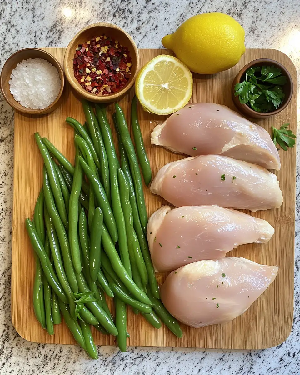 Ingredients for Deliciously Simple Chicken Breast and Green Beans Recipe for Healthy Meals