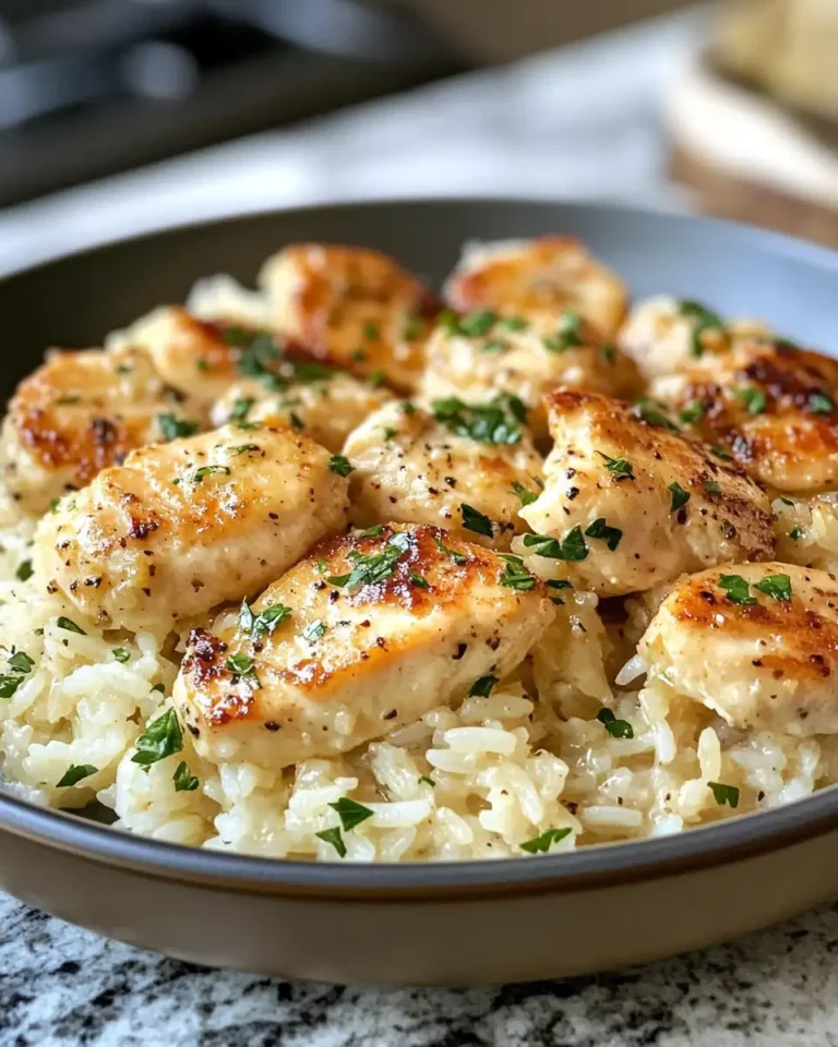 Irresistible Chicken Scampi with Creamy Garlic Parmesan Rice Recipe - Featured Image