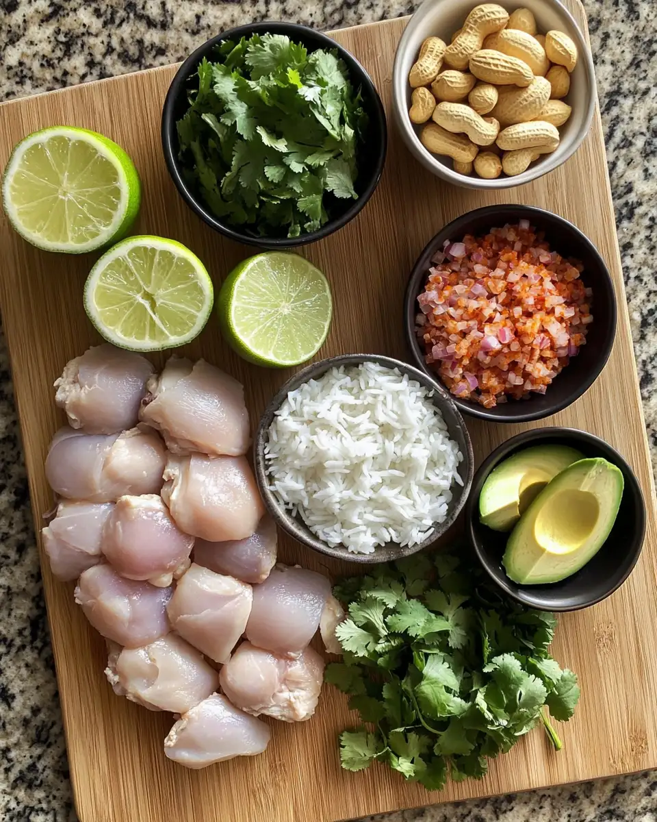 Ingredients for Spice Up Your Meal with a Chili Chicken Bowl and Coconut Lime Drizzle