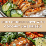 Chili Chicken Bowl with Coconut Lime Drizzle 🍗🌴