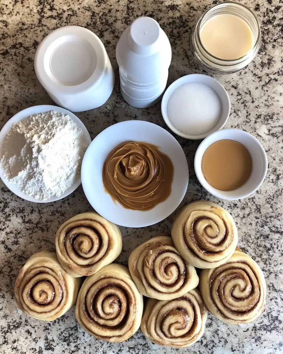Ingredients for Irresistible Cinnamon Rolls with Creamy Biscoff Cookie Butter Swirl