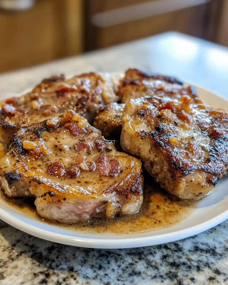 Final dish - Irresistible Country Fried Pork Chops with Creamy Bacon Gravy Delight