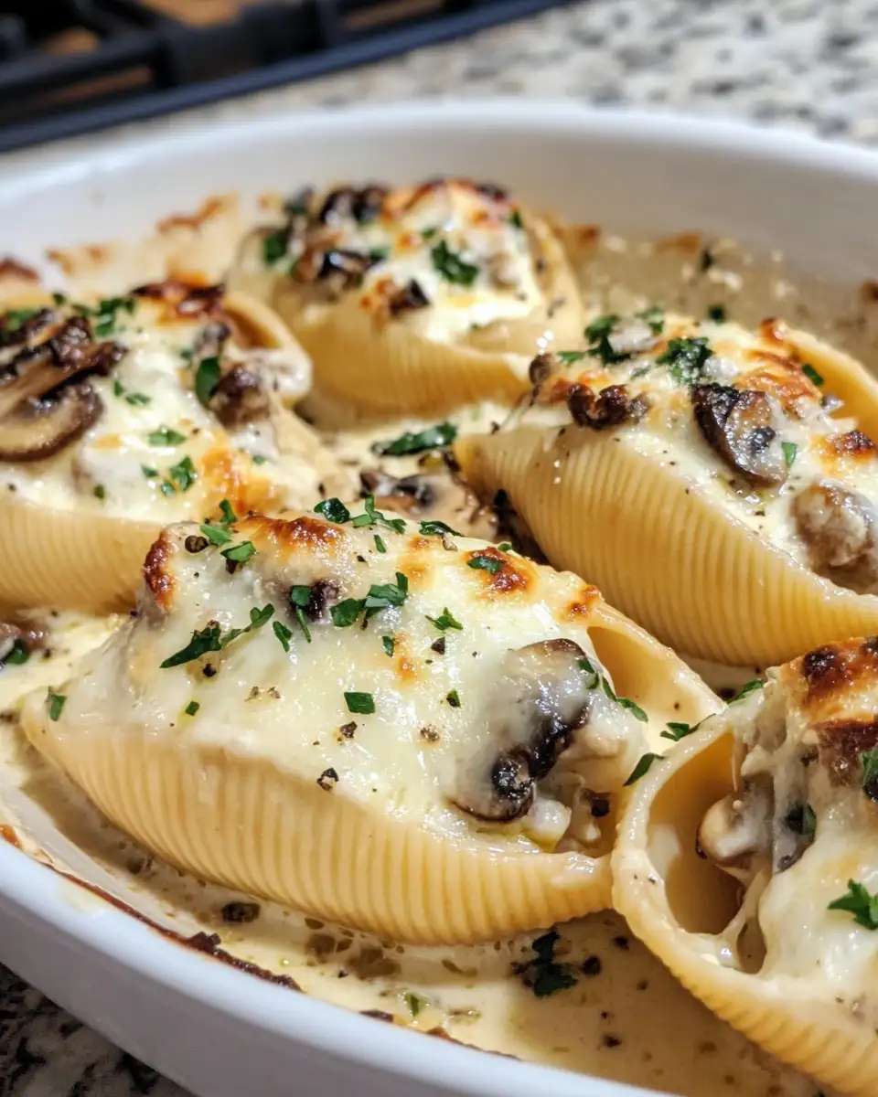 Indulge in Creamy Garlic Mushroom Stuffed Shells for the Ultimate Comfort Meal - Featured Image