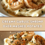 Creamy Garlic Shrimp Over Mashed Potatoes 🍤🧄