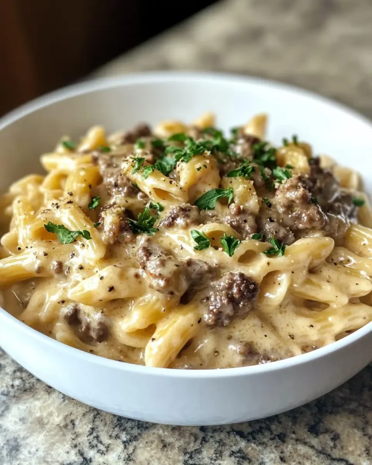 Indulge in Creamy Loaded Cheeseburger Alfredo Pasta That Will Melt Your Taste Buds - Featured Image