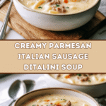 Creamy Parmesan Italian Sausage Ditalini Soup 🍲🧀