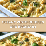 Creamy Pesto Chicken & Broccoli Pasta Bake 🍝🌿