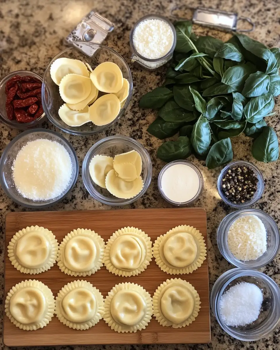 Ingredients for Indulge in the Ultimate Creamy Tuscan Ravioli Experience