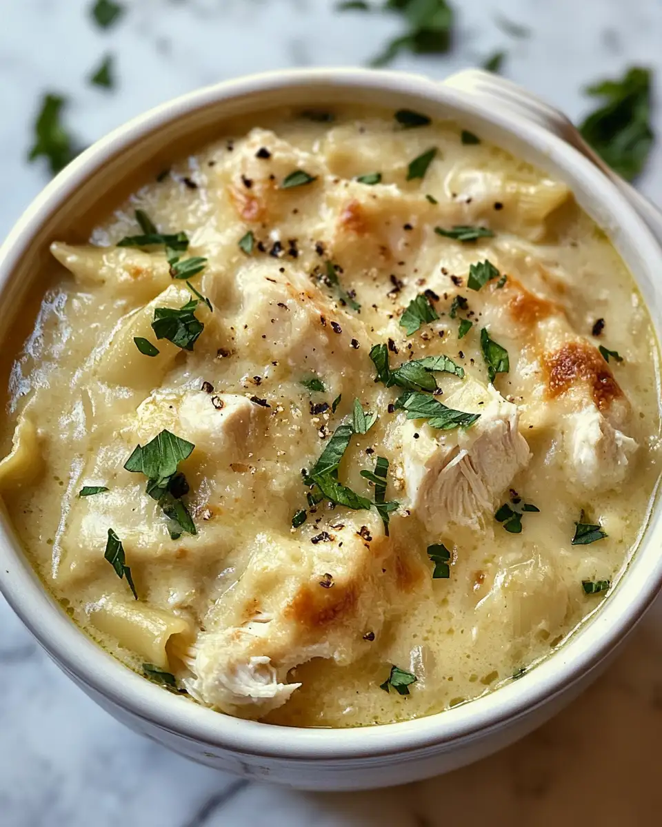 Final dish - Dive Into Comfort With Creamy White Chicken Lasagna Soup