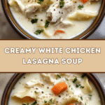 Creamy White Chicken Lasagna Soup 🍲🍗