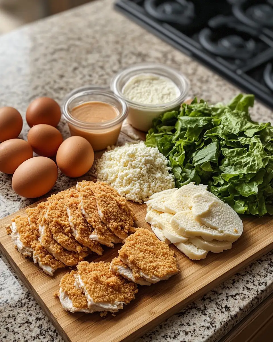 Ingredients for Ultimate Crispy Chicken Caesar Sandwich Recipe for Flavor Lovers