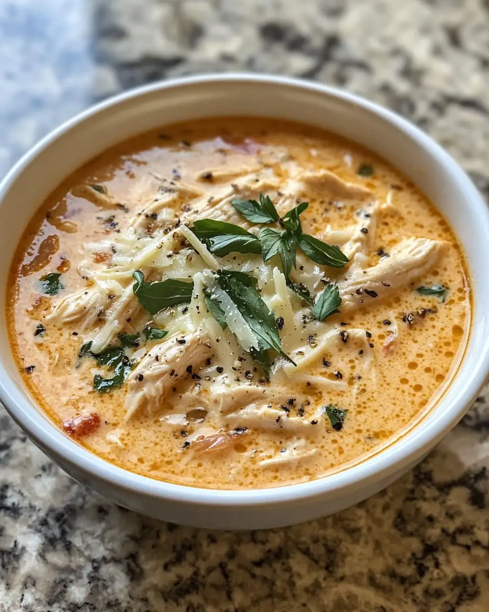 Final dish - Ultimate Comfort in a Bowl Crock Pot Creamy Chicken Parmesan Soup Recipe