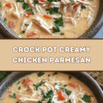 Crock Pot Creamy Chicken Parmesan Soup 🍲🍗