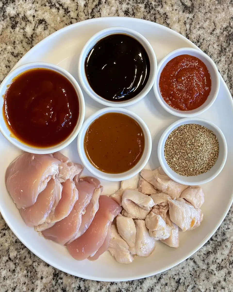 Ingredients for Mouthwatering Crockpot BBQ Chicken Recipe for Easy Weeknight Dinners