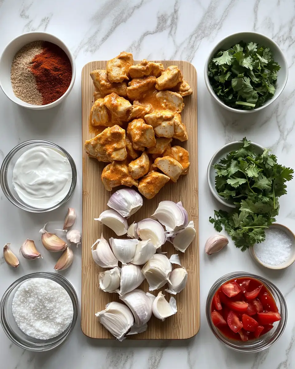 Ingredients for Melt-in-Your-Mouth Crockpot Butter Chicken Recipe for Effortless Flavor