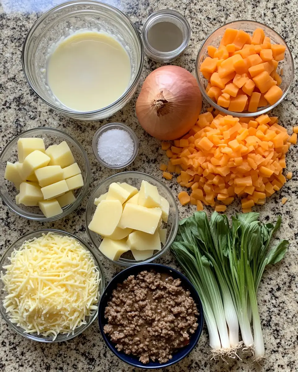Ingredients for Creamy Crockpot Cheeseburger Soup Recipe You Need to Try