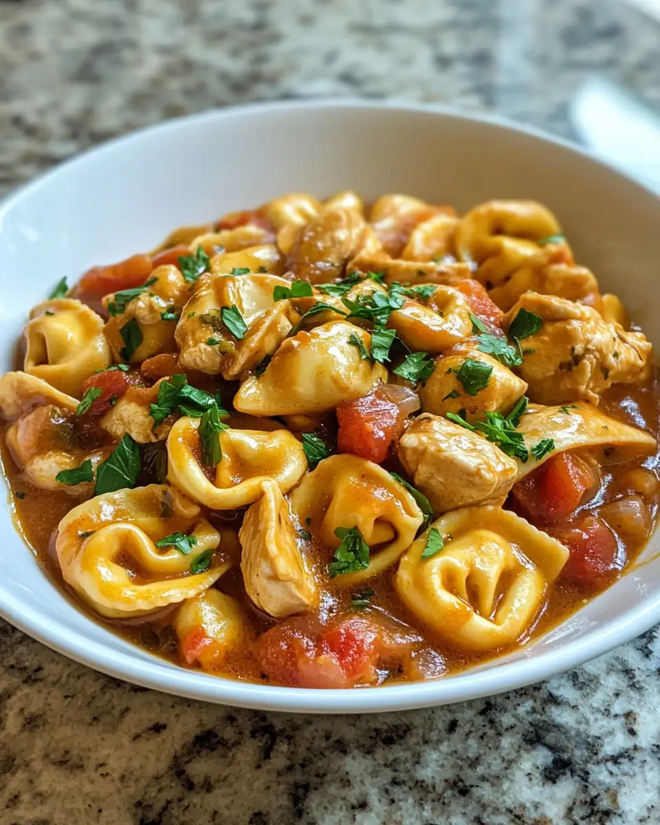 Final dish - Easy CrockPot Chicken Tortellini Recipe for Busy Weeknights