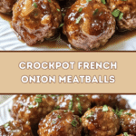Crockpot French Onion Meatballs 🧀🍖