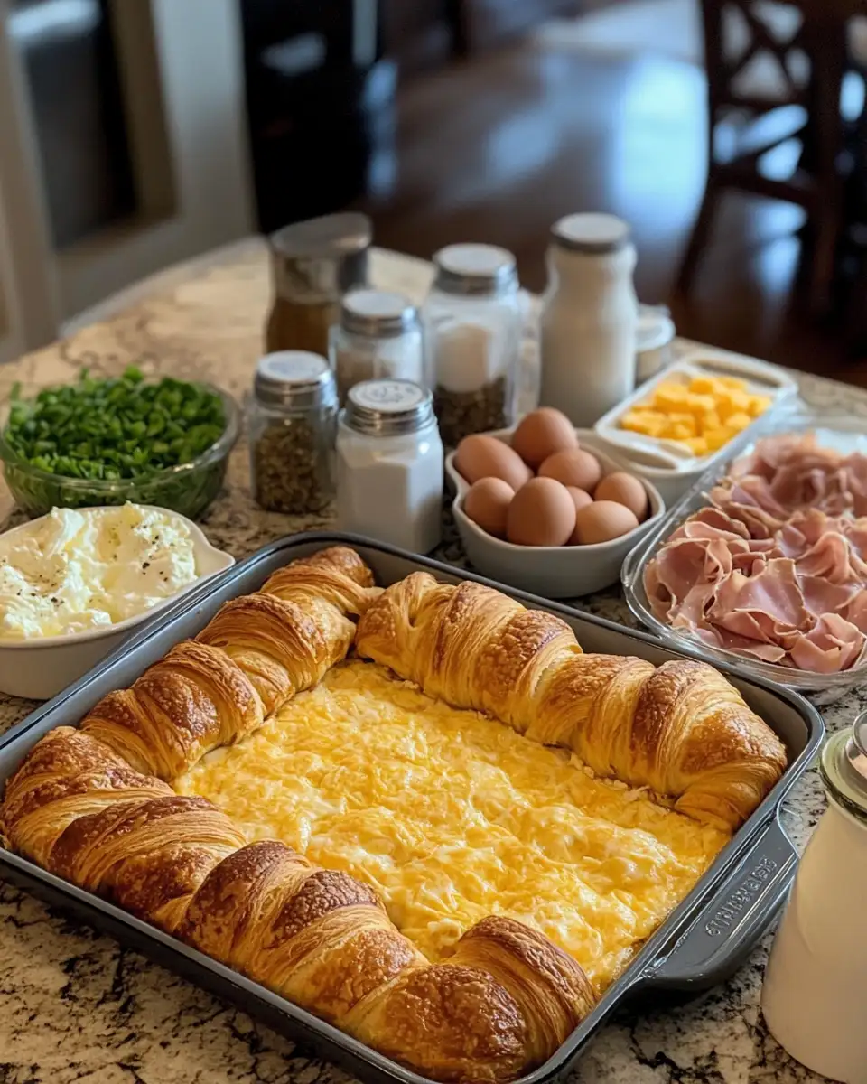 Ingredients for Wake Up to Warmth with this Irresistible Croissant Breakfast Casserole