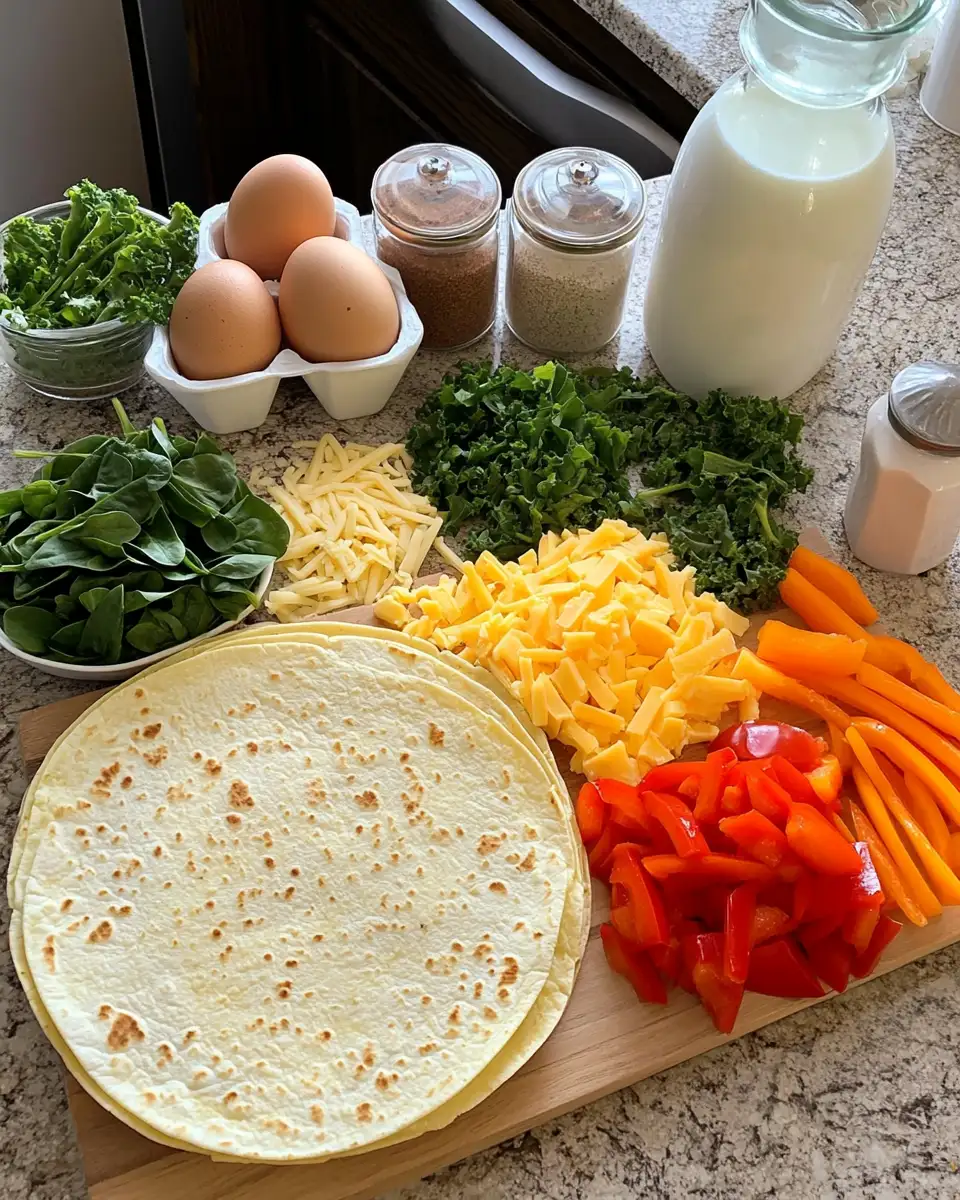 Ingredients for Deliciously Simple Easy Tortilla Quiche Bake Recipe