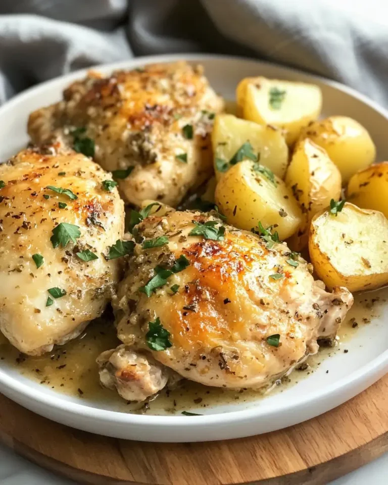 Garlic Parmesan Crockpot Chicken and Potatoes Recipe for Easy Comfort Dinner - Featured Image