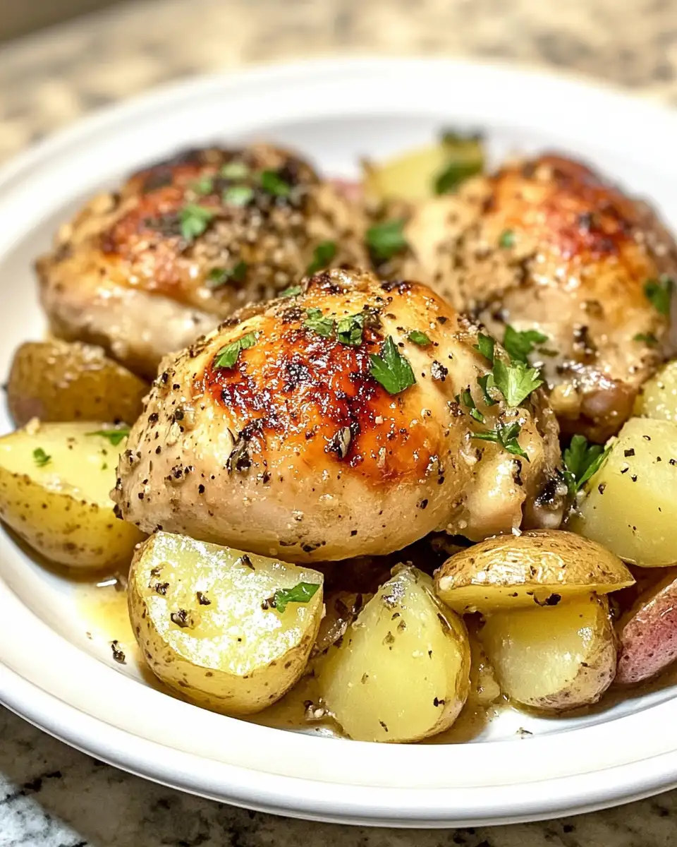 Final dish - Garlic Parmesan Crockpot Chicken and Potatoes Recipe for Easy Comfort Dinner