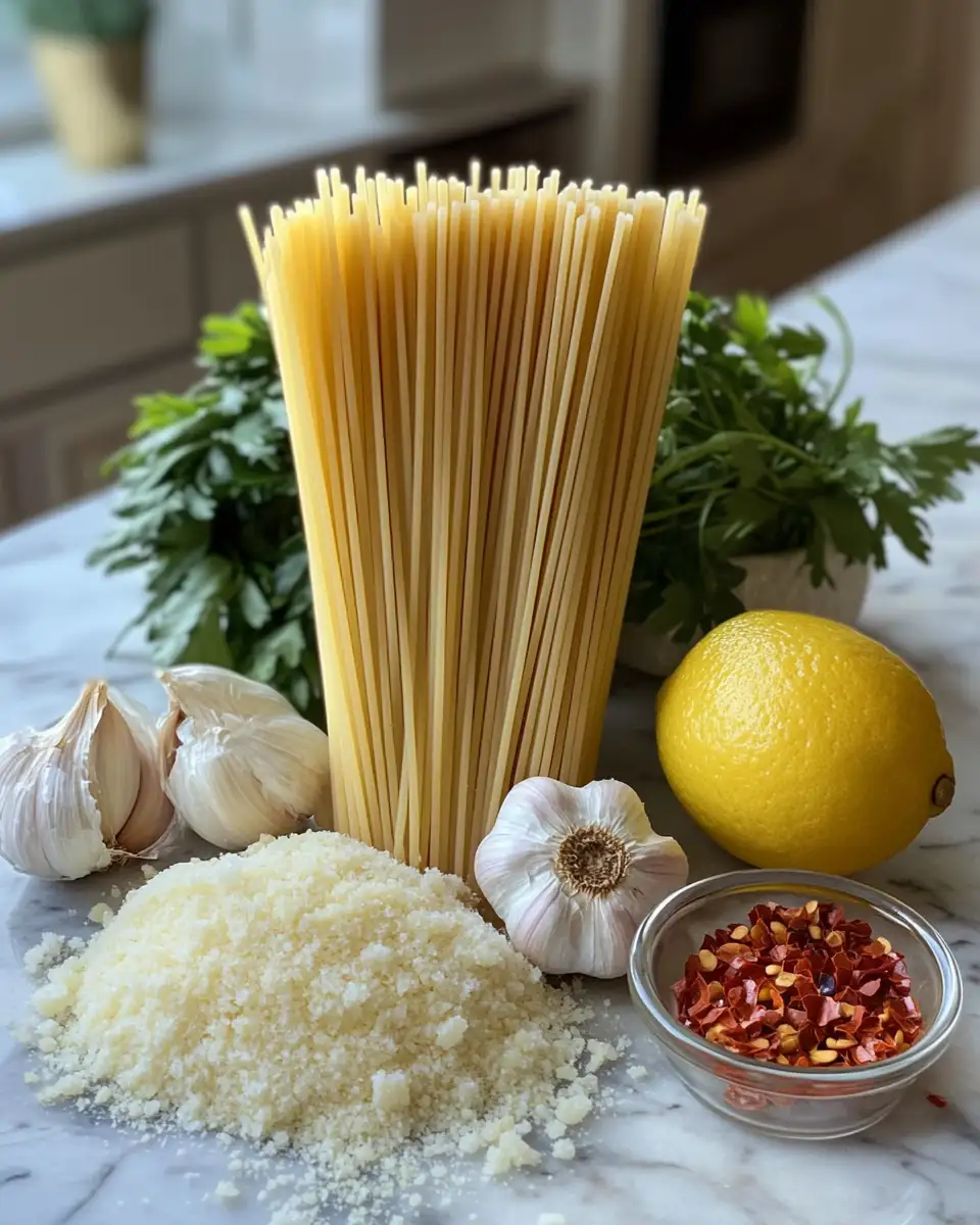 Ingredients for Garlic Spaghetti in 25 Minutes A Flavorful Dinner Made Easy