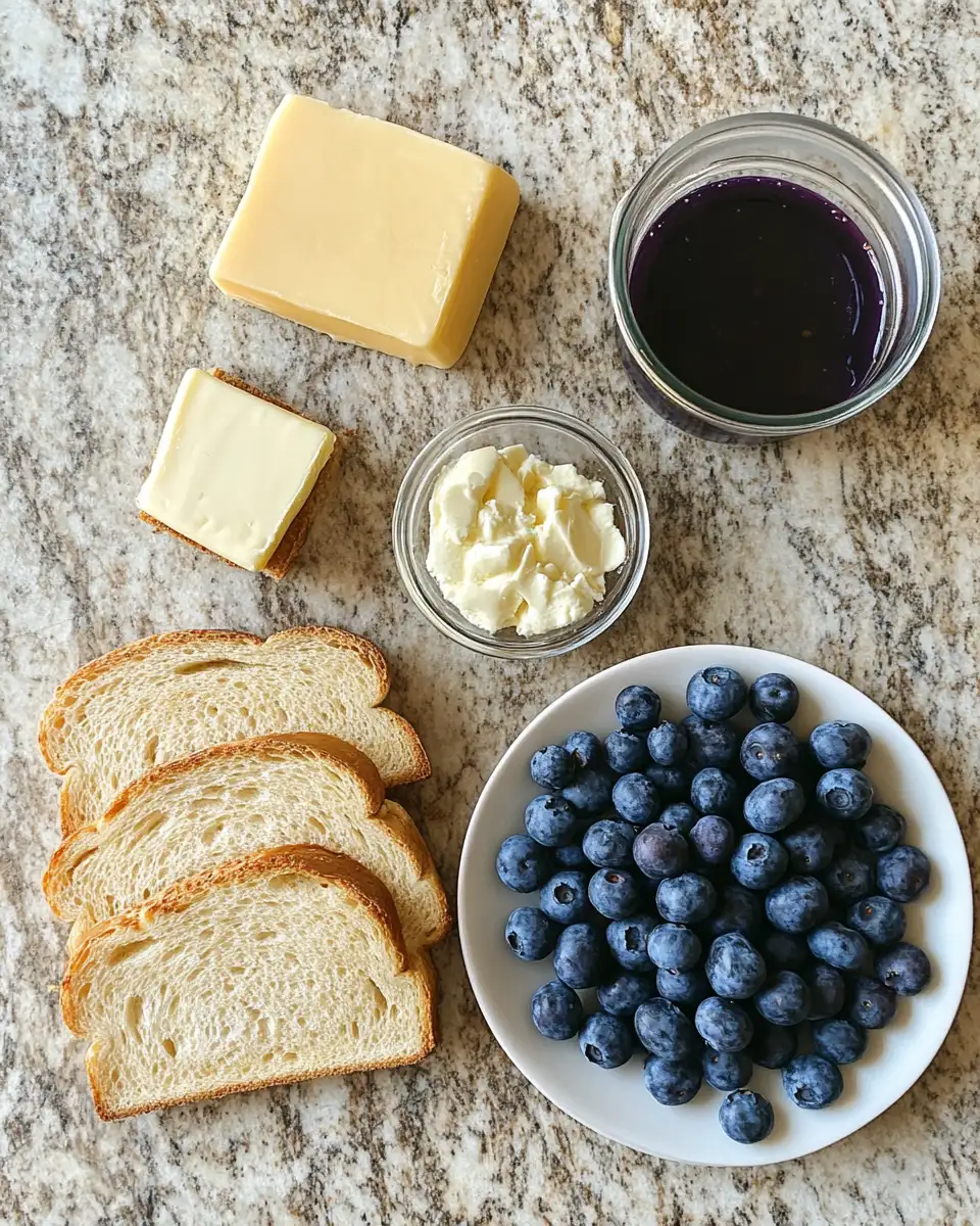 Ingredients for Indulge in the Ultimate Gourmet Blueberry Grilled Cheese Experience