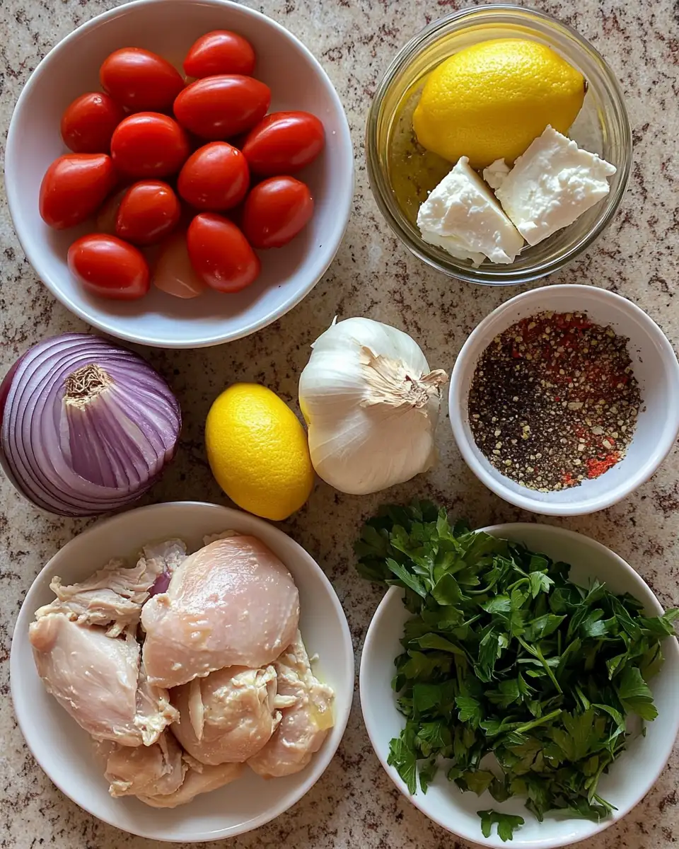 Ingredients for Ultimate Greek Chicken Casserole Recipe You Need to Try