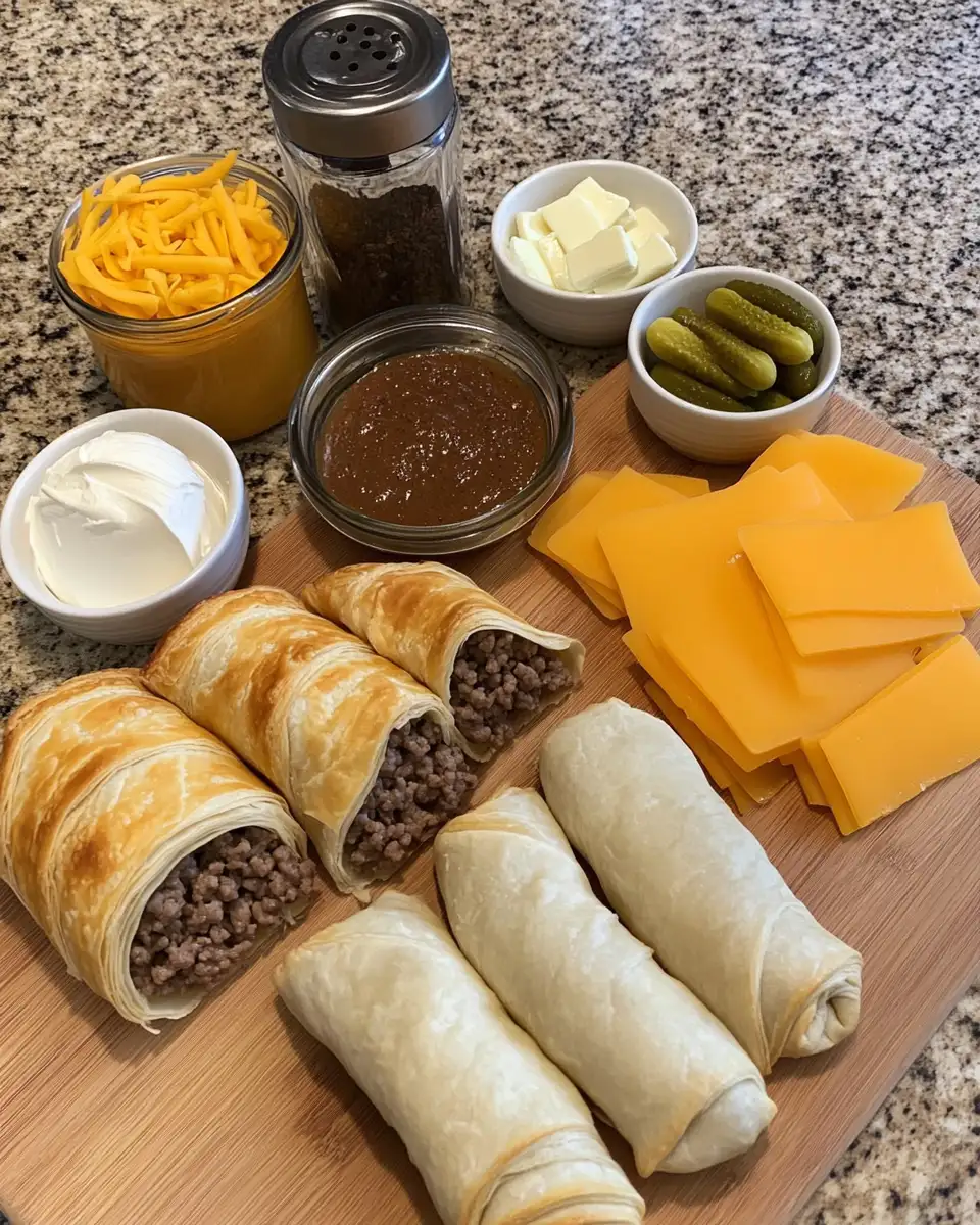 Ingredients for Irresistible Garlic Butter Cheeseburger Rollups That Will Steal Your Heart