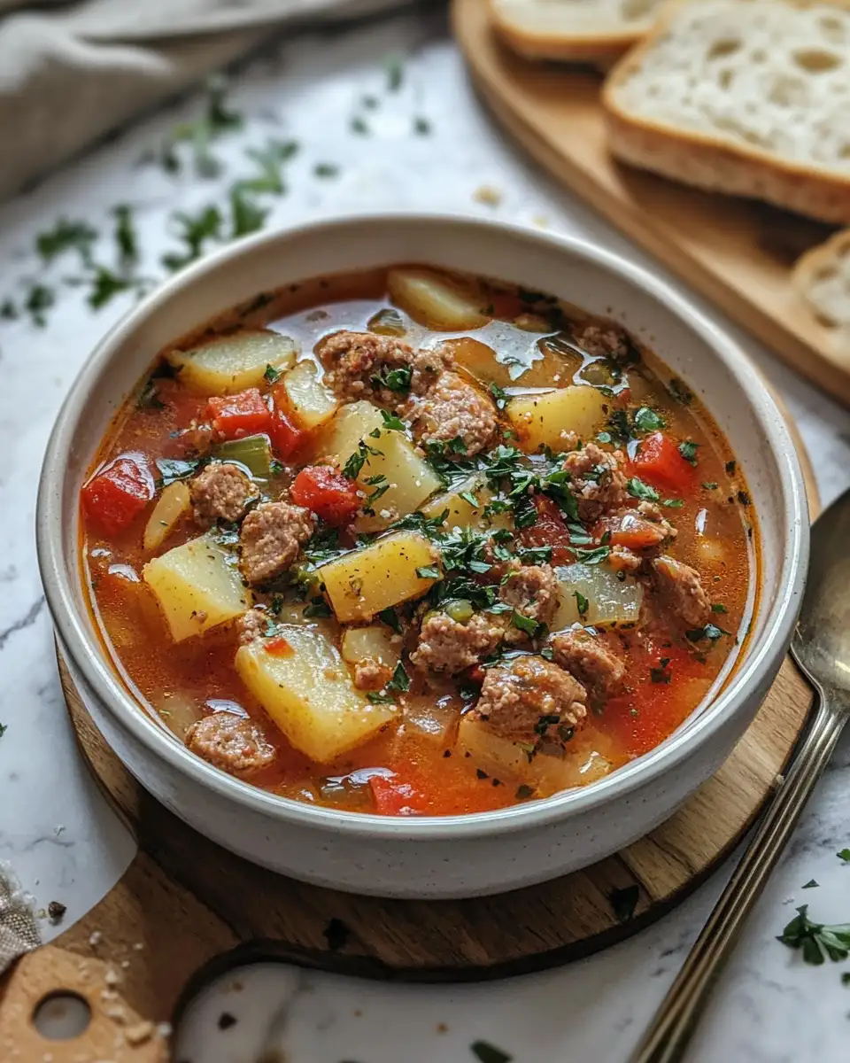 Final dish - Hearty Italian Sausage and Potato Soup That Warms the Soul