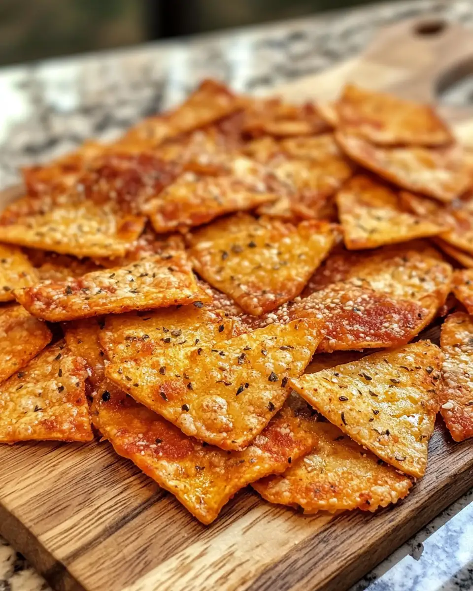 Final dish - Crunchy Keto Pizza Chips That Will Blow Your Snack Game
