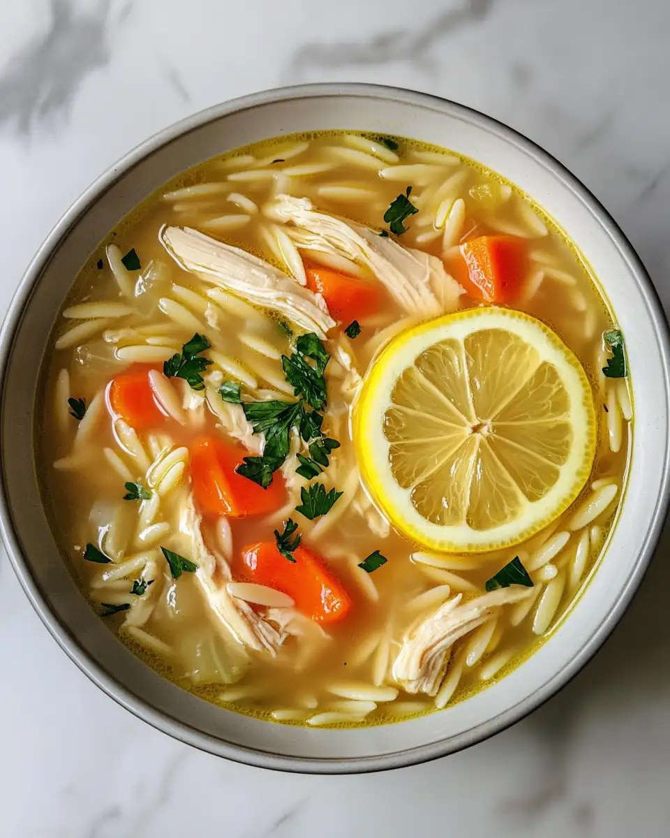 Brighten Your Day with Zesty Lemon Chicken Orzo Soup - Featured Image