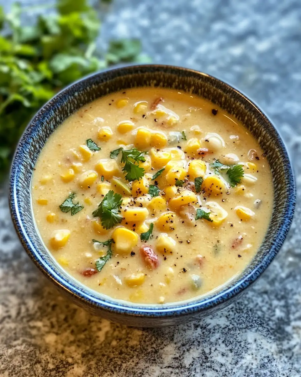 Final dish - Creamy Mexican Street Corn Soup Made Easy in Your Crockpot