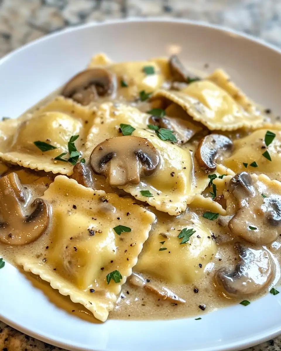 Final dish - Creamy Mushroom Ravioli Sauce Recipe for a Perfect Dinner Delight