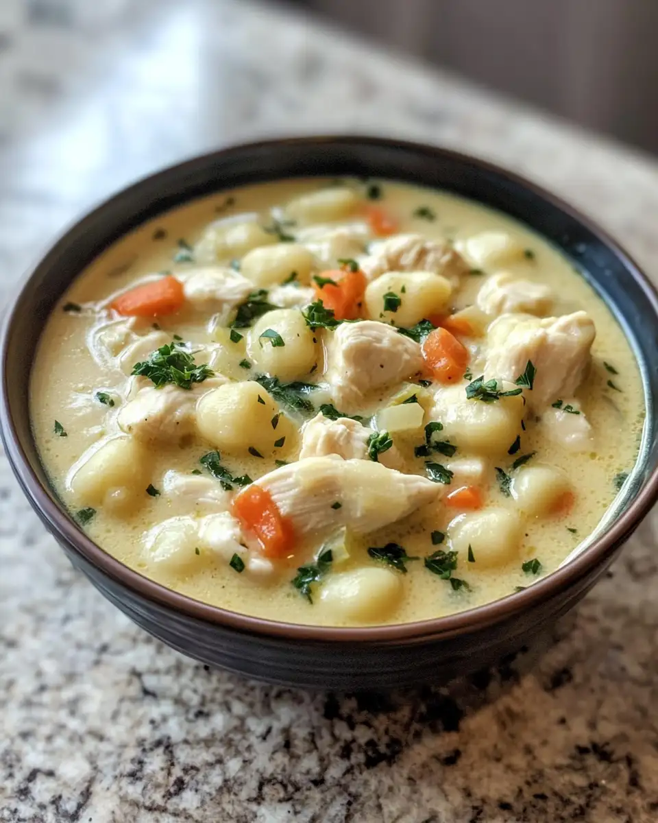 Final dish - Creamy Comfort in Every Spoon Olive Garden Chicken Gnocchi Soup Recipe Revealed