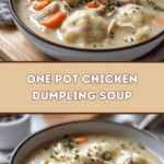 One Pot Chicken Dumpling Soup 🍲🐔