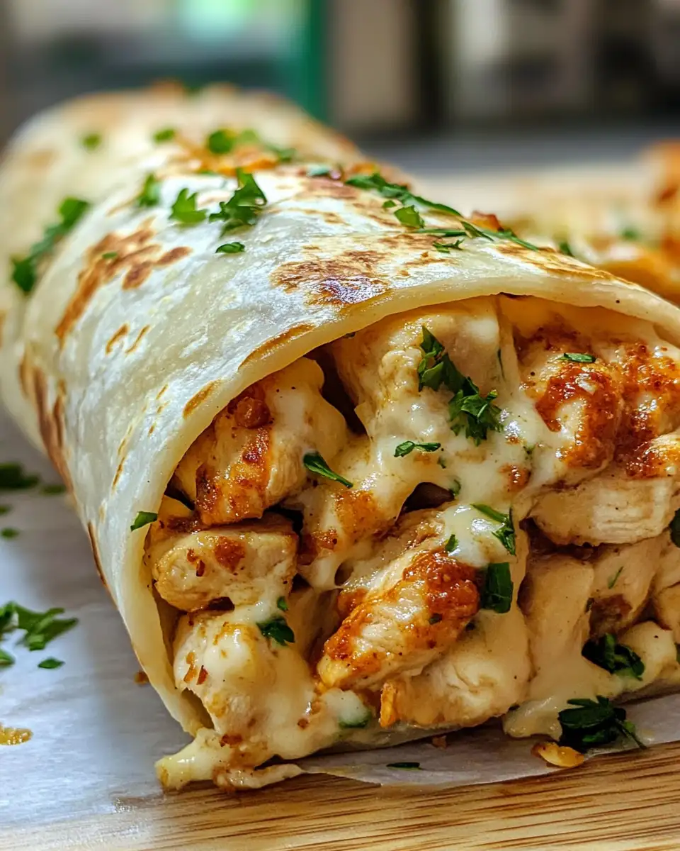 Ooey-Gooey Cheesy Garlic Chicken Wraps That Will Melt Your Heart - Featured Image