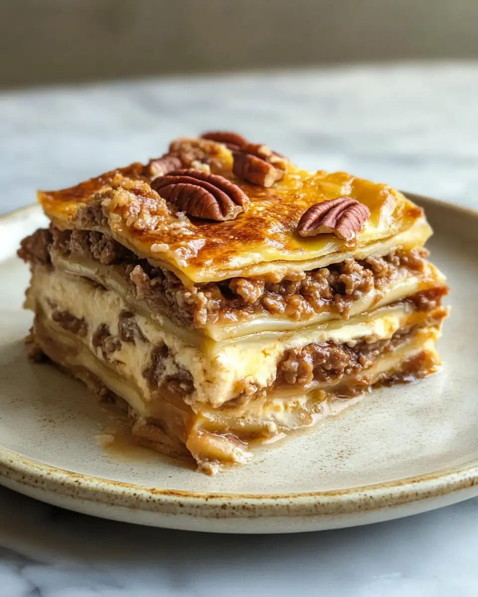 Final dish - Indulge in Layers of Sweetness with Pecan Pie Lasagna