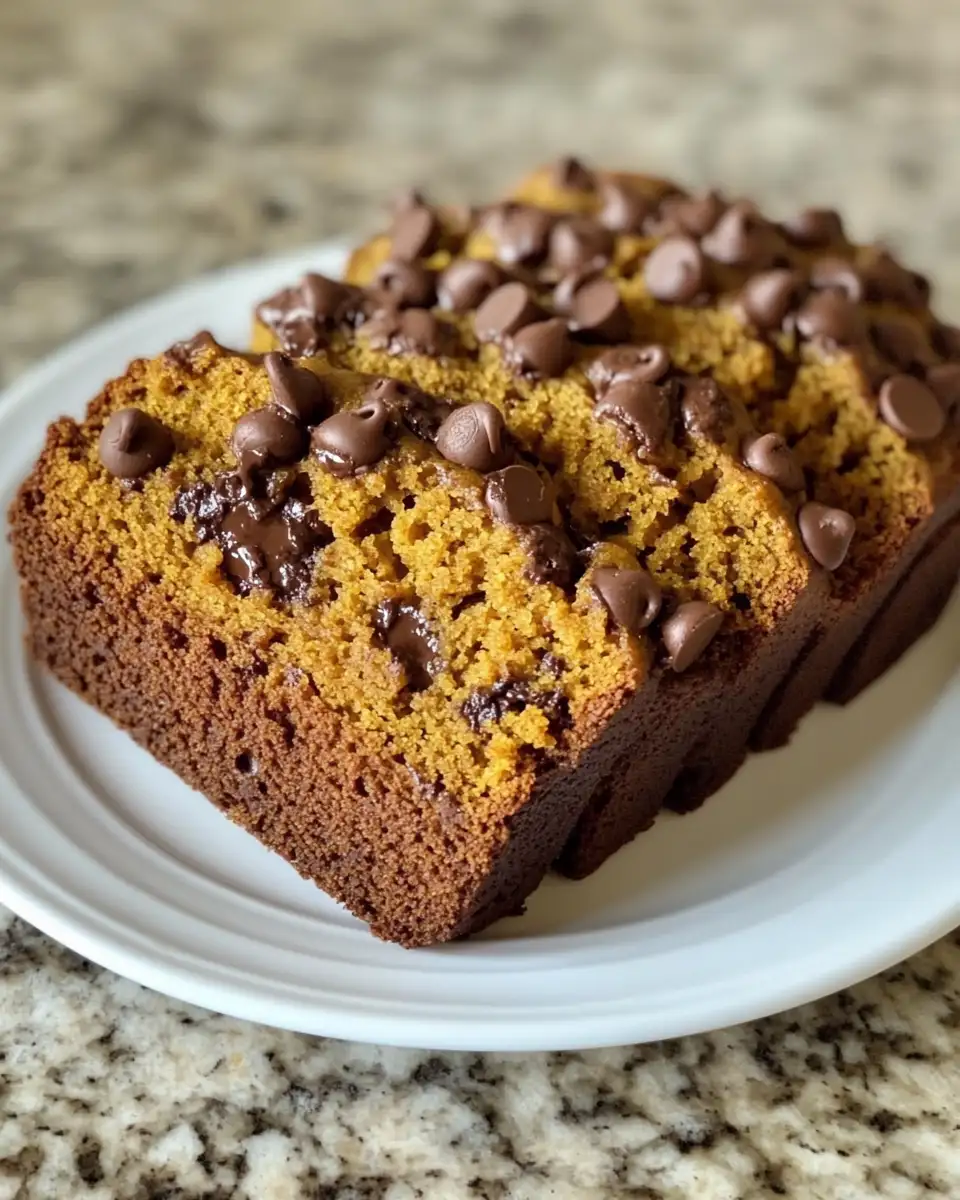 Final dish - Irresistible Pumpkin Bread with Chocolate Chips Recipe for Fall Delight