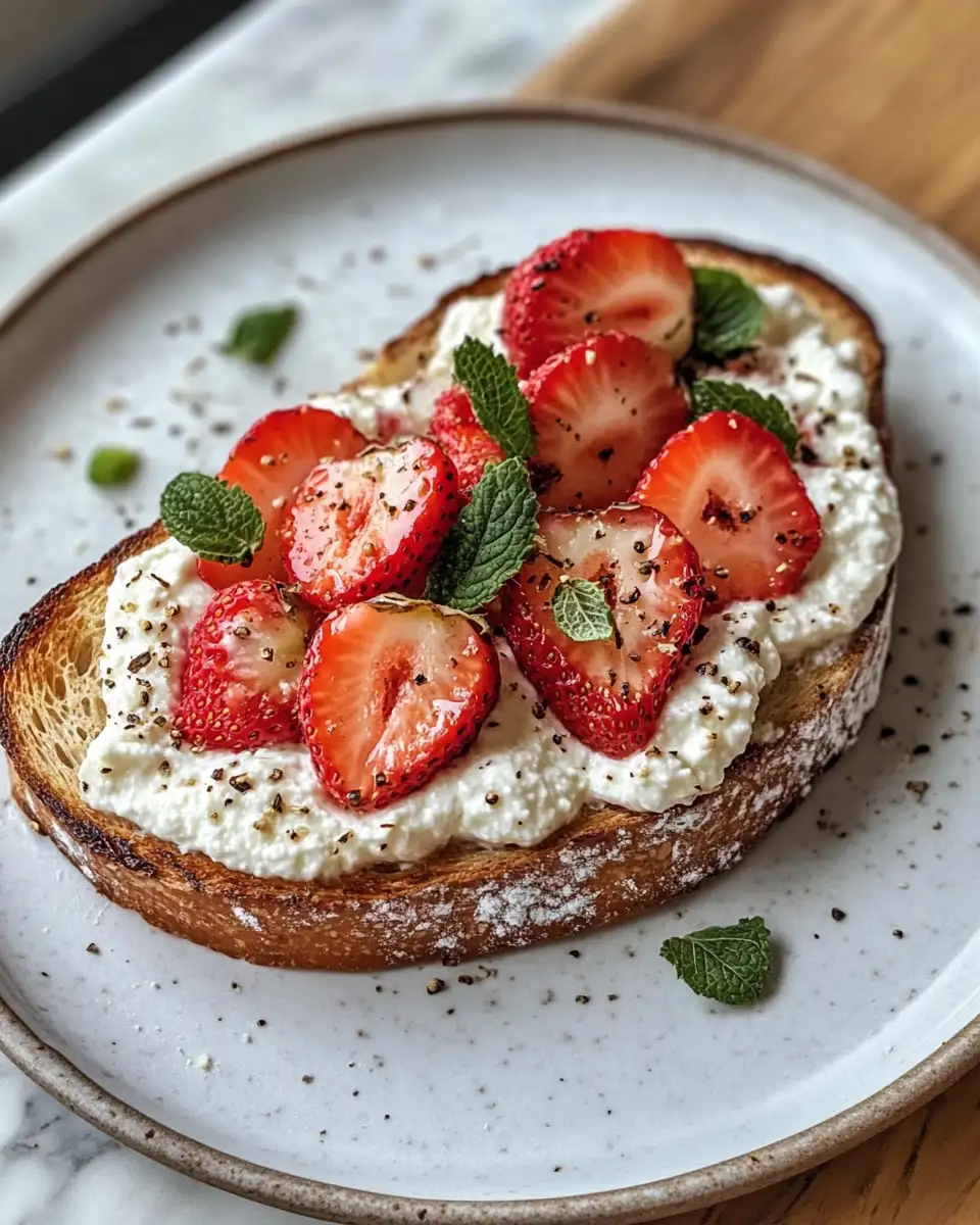 Final dish - Irresistible Roasted Strawberry Whipped Ricotta Toast You Need to Try