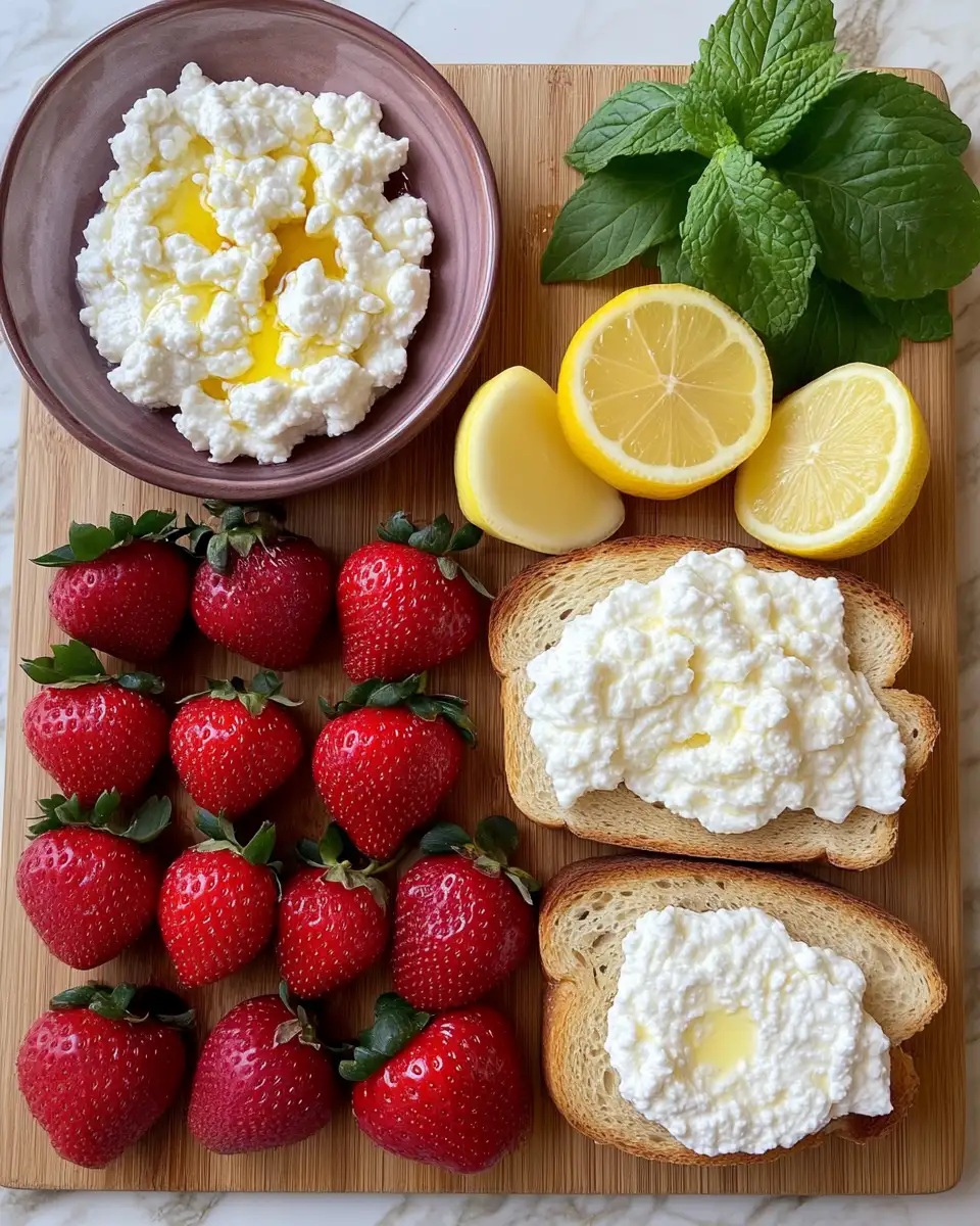 Ingredients for Irresistible Roasted Strawberry Whipped Ricotta Toast You Need to Try
