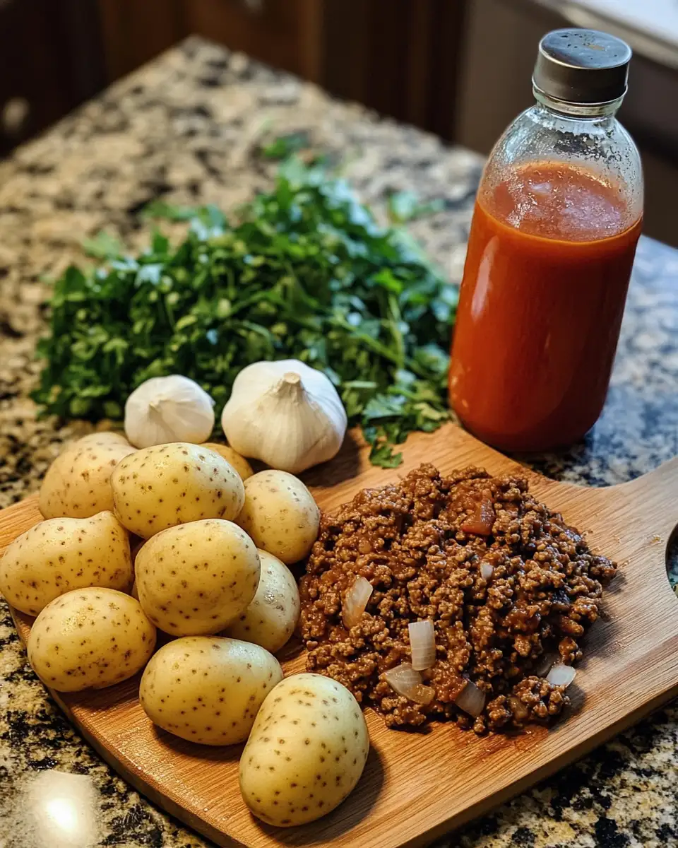 Ingredients for Ultimate Comfort Food Sloppy Joe Potato Skillet Recipe