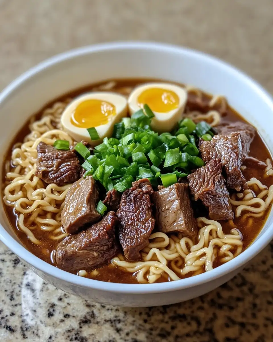 Final dish - Ultimate Comfort Food Slow Cooker Beef Ramen Noodles Recipe