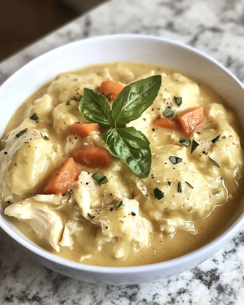 Final dish - Ultimate Comfort Food Slow Cooker Chicken and Dumplings Recipe