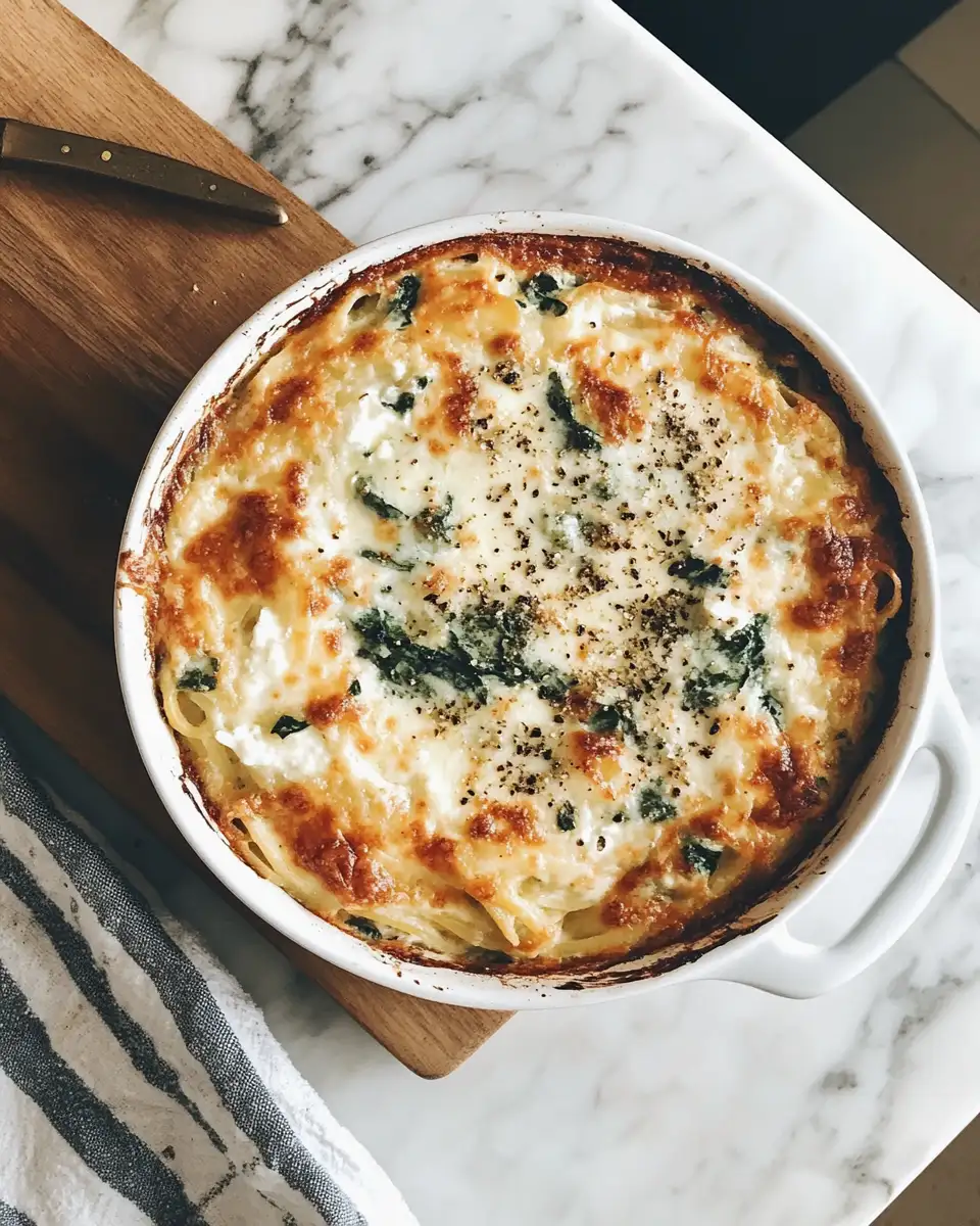 Final dish - Creamy Spinach Ricotta Pasta Bake That Will Steal Your Heart